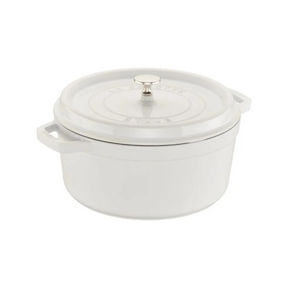 Staub Cast Iron Round 5.5qt Cocotte - Pure White