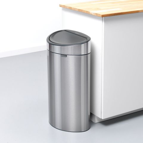 Touch Trash Can New, 40L Matte Steel Fingerprint Proof