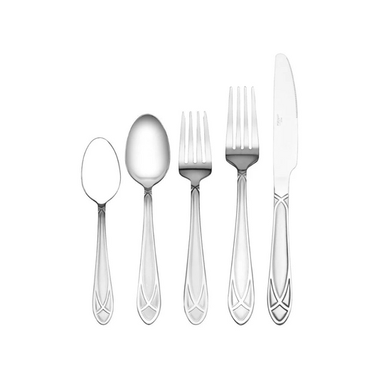 Mirage Frost 42 Piece Flatware Set with Wire Caddy, Service for 8