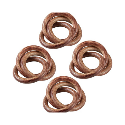 Wooden Interlock Napkin Ring Brown